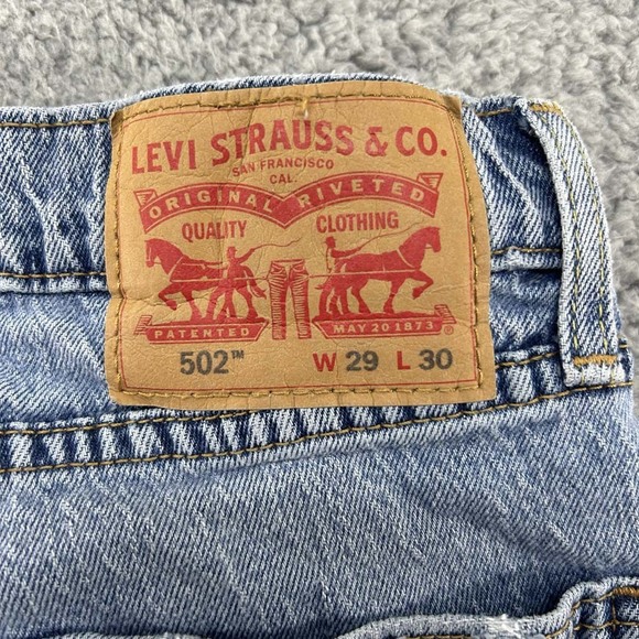 Levis 502 Jeans Mens 29 (27X26) Power Puff Girls Blue Clean Blue Denum - Picture 14 of 15